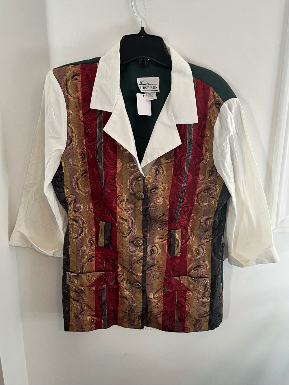 Women's Multicolor Patterned Long Sleeve Blazer/Button up Shirt - Size 10